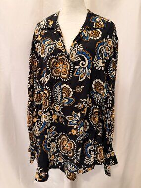 NWOT KAREN KANE Multicolor Long Sleeve Blouse (100% Viscose) - 3x